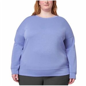 NWT Mondetta Ladies Scuba Long Sleeve Crewneck Sweatshirt PURPLE - size 3X